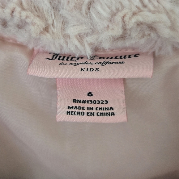 JUICY COUTURE PLUSH DRESS Peacoat Coat Blush Pink Girls 6 - Picture 4 of 6